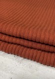 Tissu jersey tubulaire bord-côte épais - Terracotta