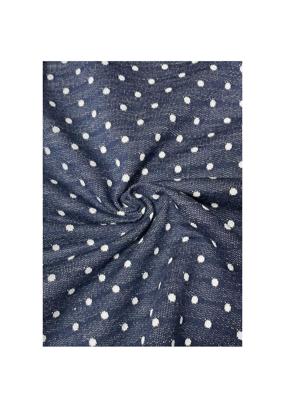 Tissu Molleton Bouclette - Pois Navy