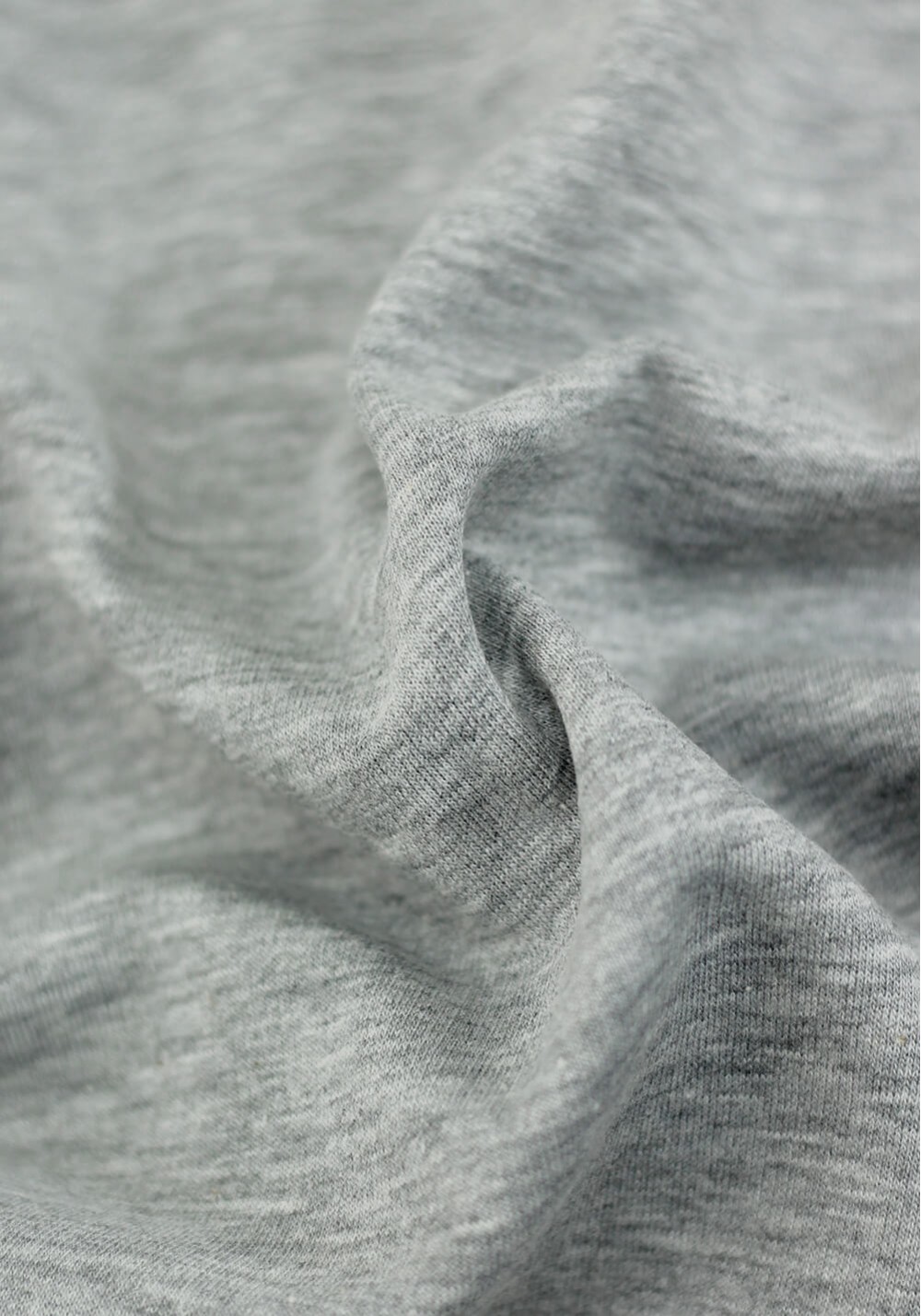 Tissu molleton fin gris chiné - Tissu au mètre - Mercerie Little