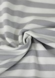 Tissu marinière jersey de coton - Gris souris