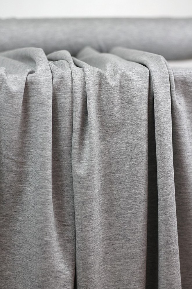 Tissu jersey milano de couleur gris chiné