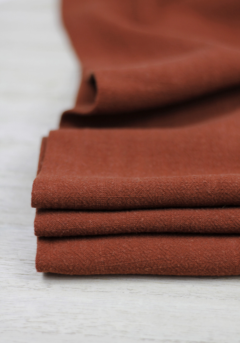Tissu lin de couleur brique pour coudre par exemple un modèle de chemise homme